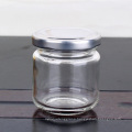 Round clear glass storage 240ml honey jam pickle jars with lid